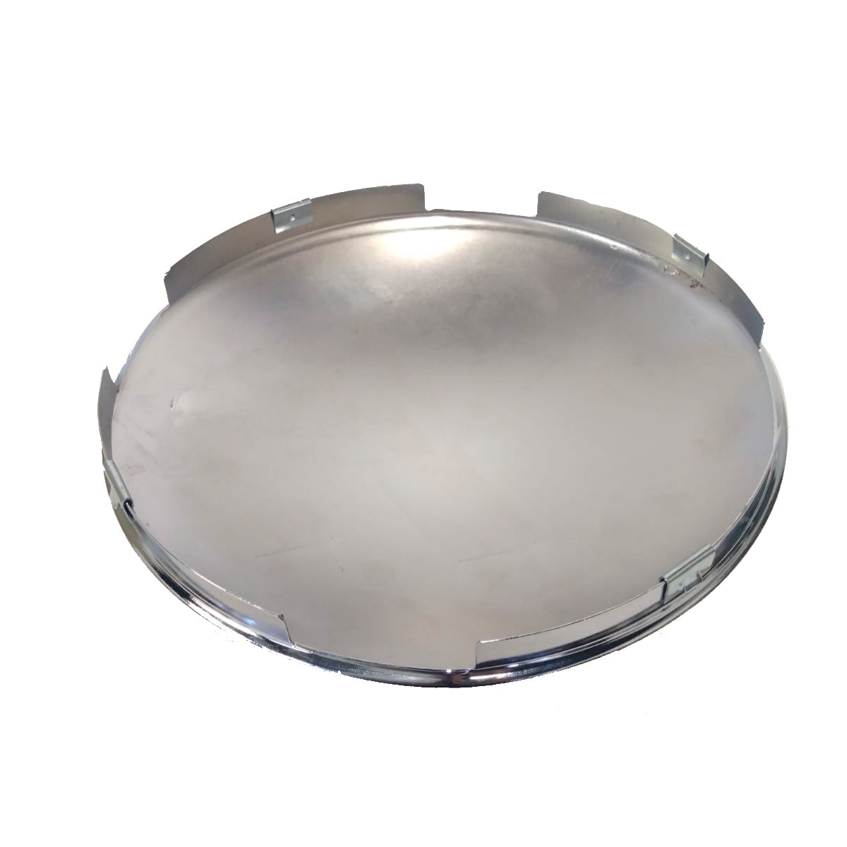 Chrome Steel Front Dome Style Hub Cap | 4 Notch Cut Out | F245696