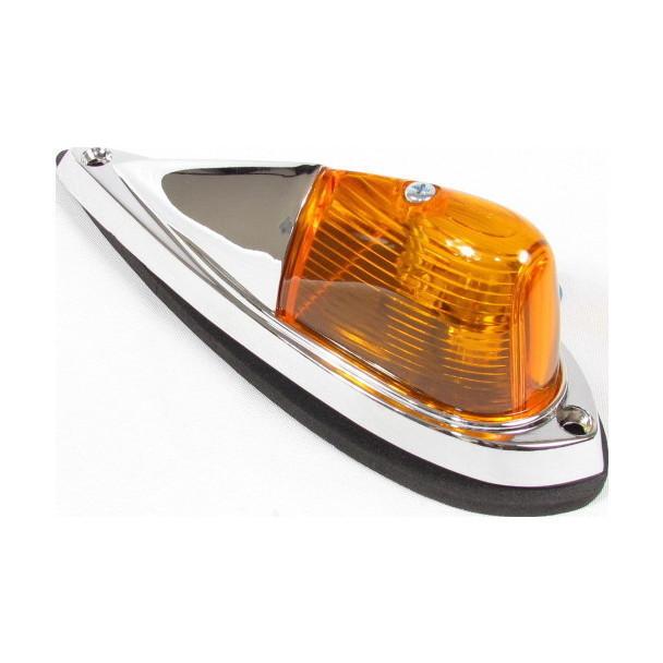 Cab Marker Incandescent Light With Amber Lens And Chrome Base | F235275