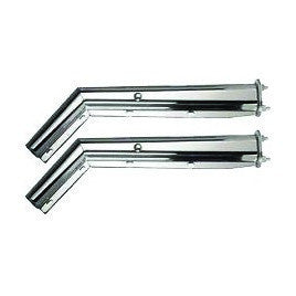 30" Chrome Angled Spring Loaded Mud Flap Hanger Pair - 45 Degrees - 2 1/2" Bolt Spacing | F245522