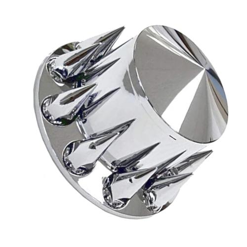 Chrome Rear Axle Wheel Cone Style Cover Kit Hub Cap w/ 33Mm Spike Thread-On Nuts Covers | F247608