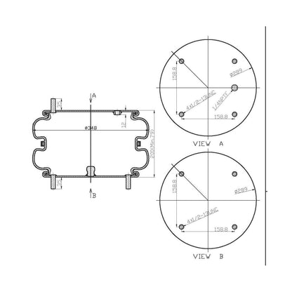 F245647 | DVP AIR SPRING  7135, 554800C1, 2B14-360 | Replace FAS-0739