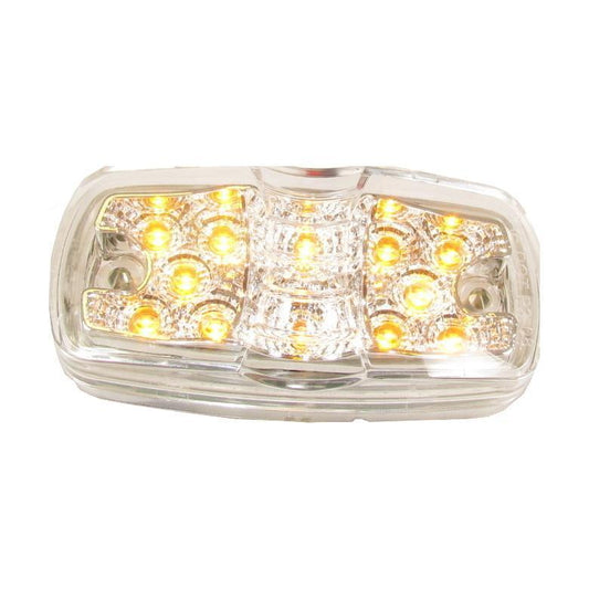 4" X 2" Amber Clearance/Marker Double Bullseye Trailer Led Light With 12 Leds And Clear Lens | F235232