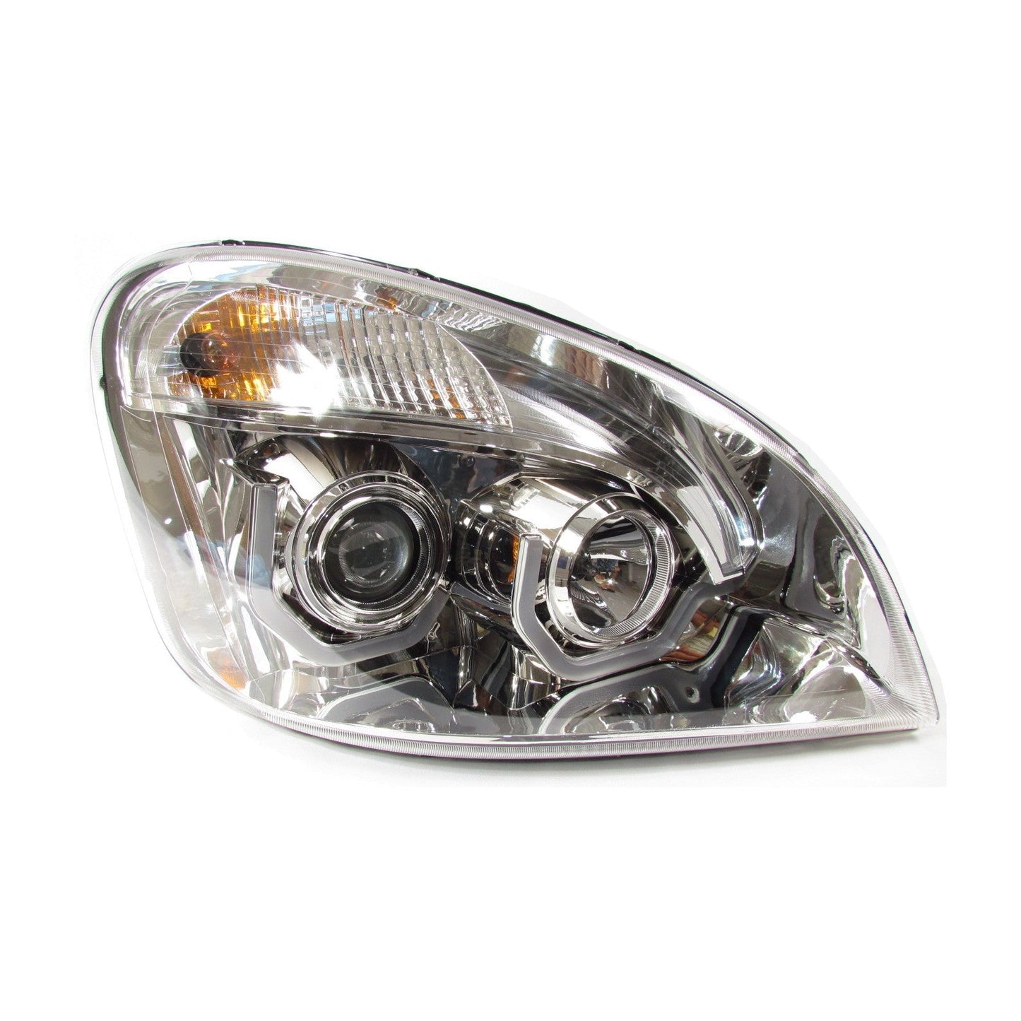 Chrome Housing Projector Headlight For Freightliner Cascadia - Driver Side