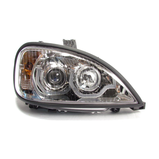 Chrome Housing Projector Headlight  With Led Light Bar For Freightliner Columbia  - Passenger Side | F236802