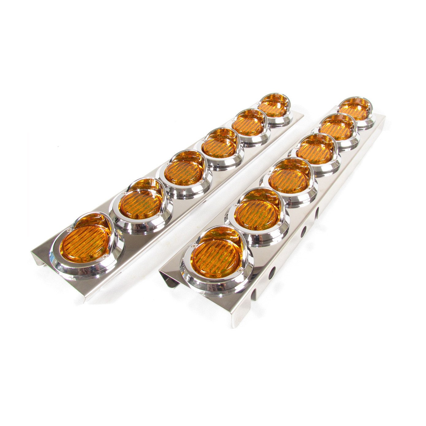 Stainless Steel Led Sealed Marker Light Bar With 6 Amber 2" Lights | F235299