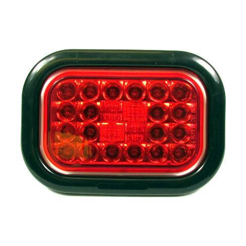 5.3" x  3.4" Red Rectangular Tail/Stop/Turn Led Light With 24 Leds And Red Lens | F235286