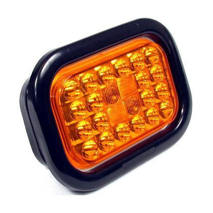 5.3" x  3.4" Amber Rectangular Tail/Turn Led Light With 24 Leds And Amber Lens | F235288