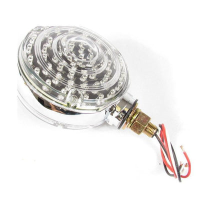 Chrome Round Pedestal Led Light With 48/40 Amber/Red Leds And Clear Lens | F235268