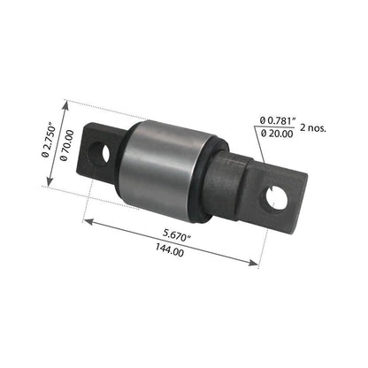 Fortpro Torque Rod Bush | Offset Straddle | Compatible with Hendrickson Replaces 46737-000L | F184226